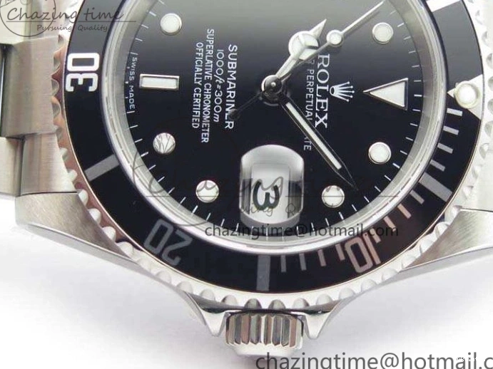 SH3135 Rehaut Black On Edition 16610 SS 1:1 Bracelet LN No Best JF Engraving Submariner 0331